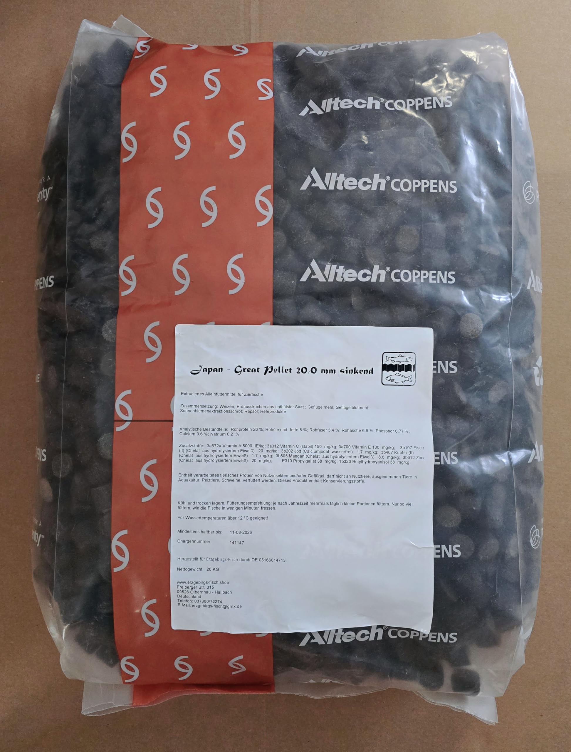 2,12 €/kg - 20 kg Premium Karpfenfutter Japan Great Pellet 20 mm