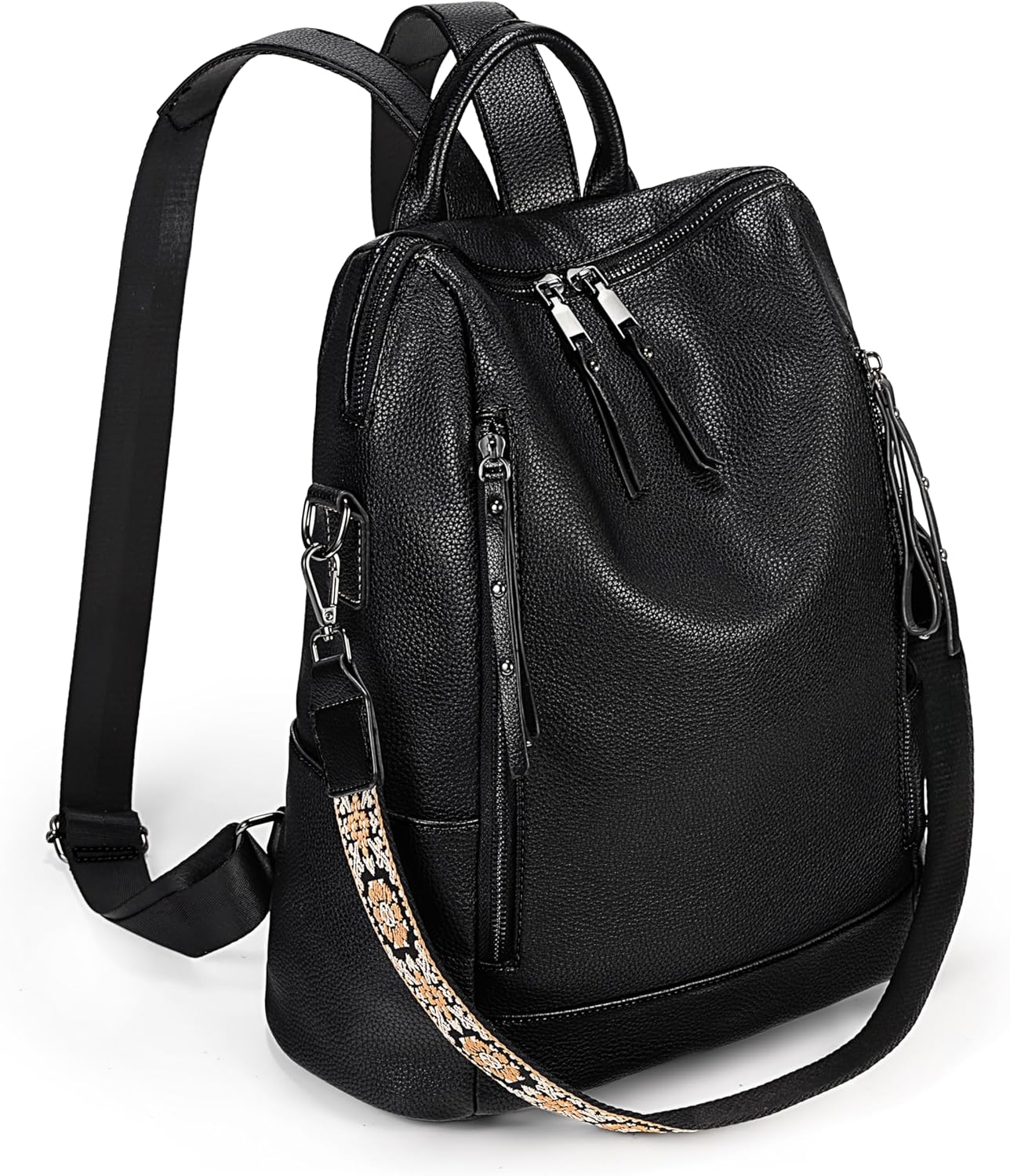 UTO Women Backpack Purse Leather Vegan Ladies Fashion Designer Rucksack Convertible Travel Shoulder Bag with Tassel - Image 7