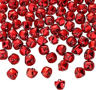 Jingle Christmas Bells, 300 Pieces Craft Bells, DIY Bells for Wreath, Holiday Home and Christmas Decoration (Red, 0.5 inch)