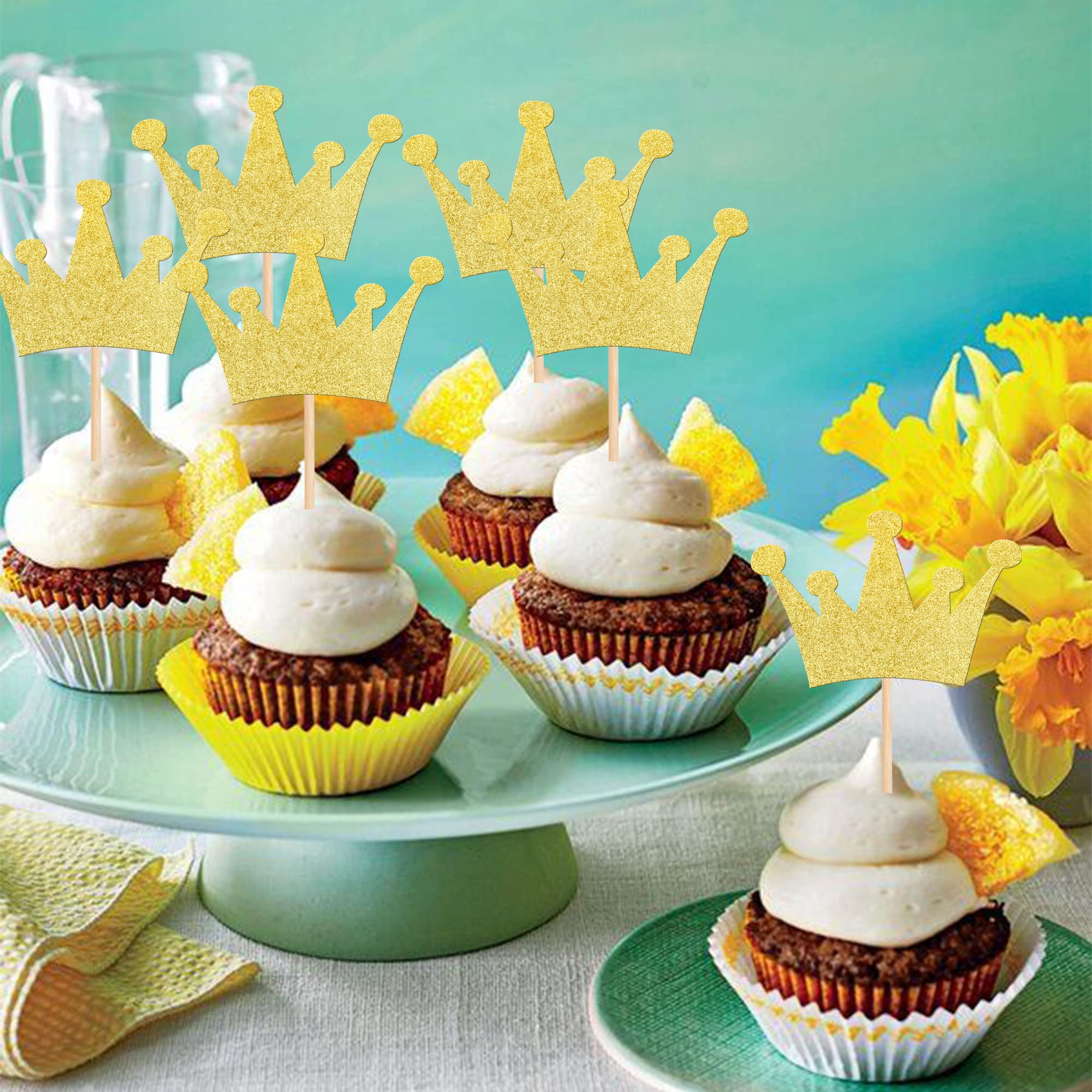 Mini Crown Cupcake Toppers Amazon.com: 24 PCS Gold Crown Cupcake
