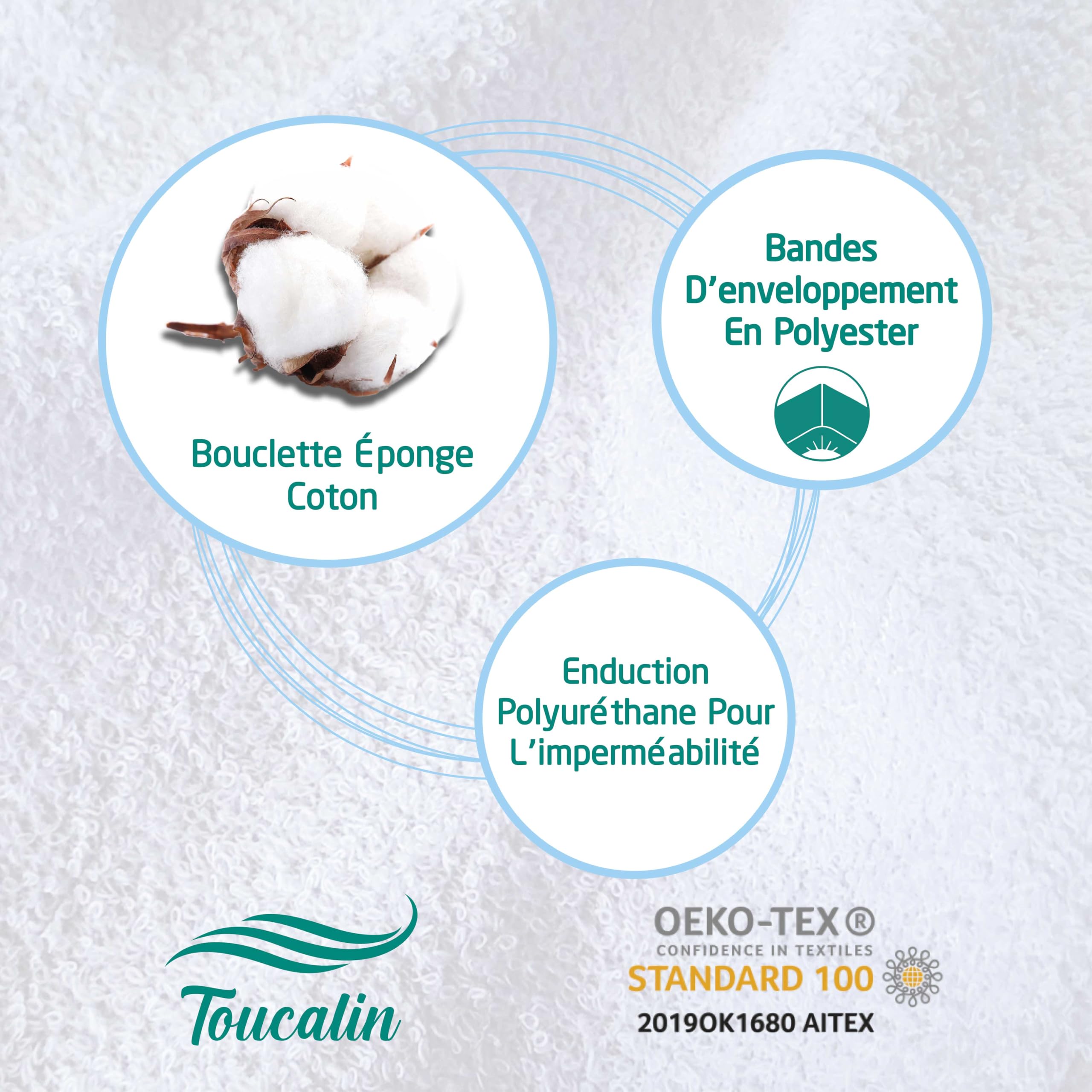 Coprimaterasso impermeabile Bouclette Comfort 100% cotone di alta qualità Oeko-TEX® berretto 35 cm coprimaterasso anallergico traspirante isolante per letto antiacaro 160 x 200