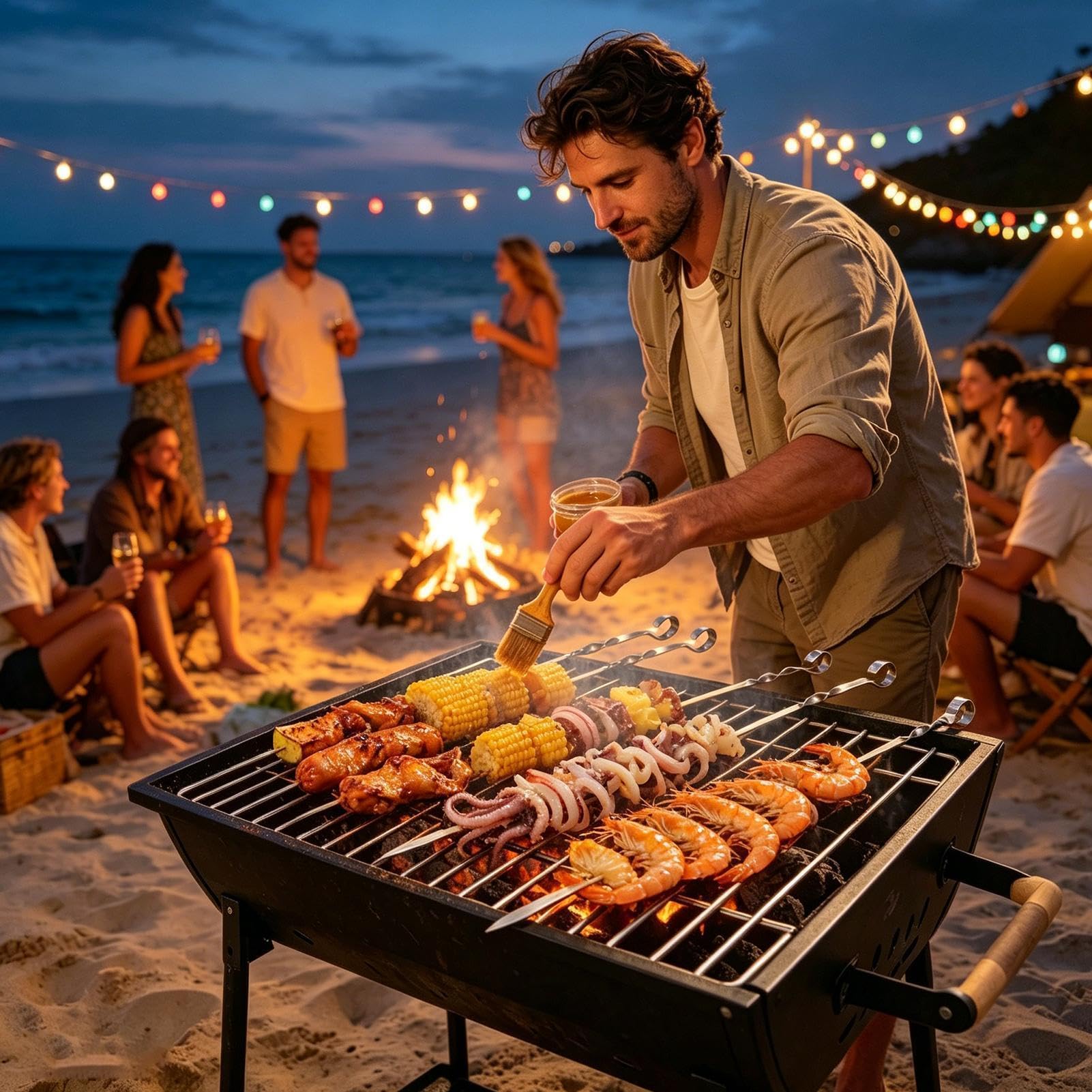 Brochettes BBQ Acier Inoxydable Lavable au Lave-Vaisselle