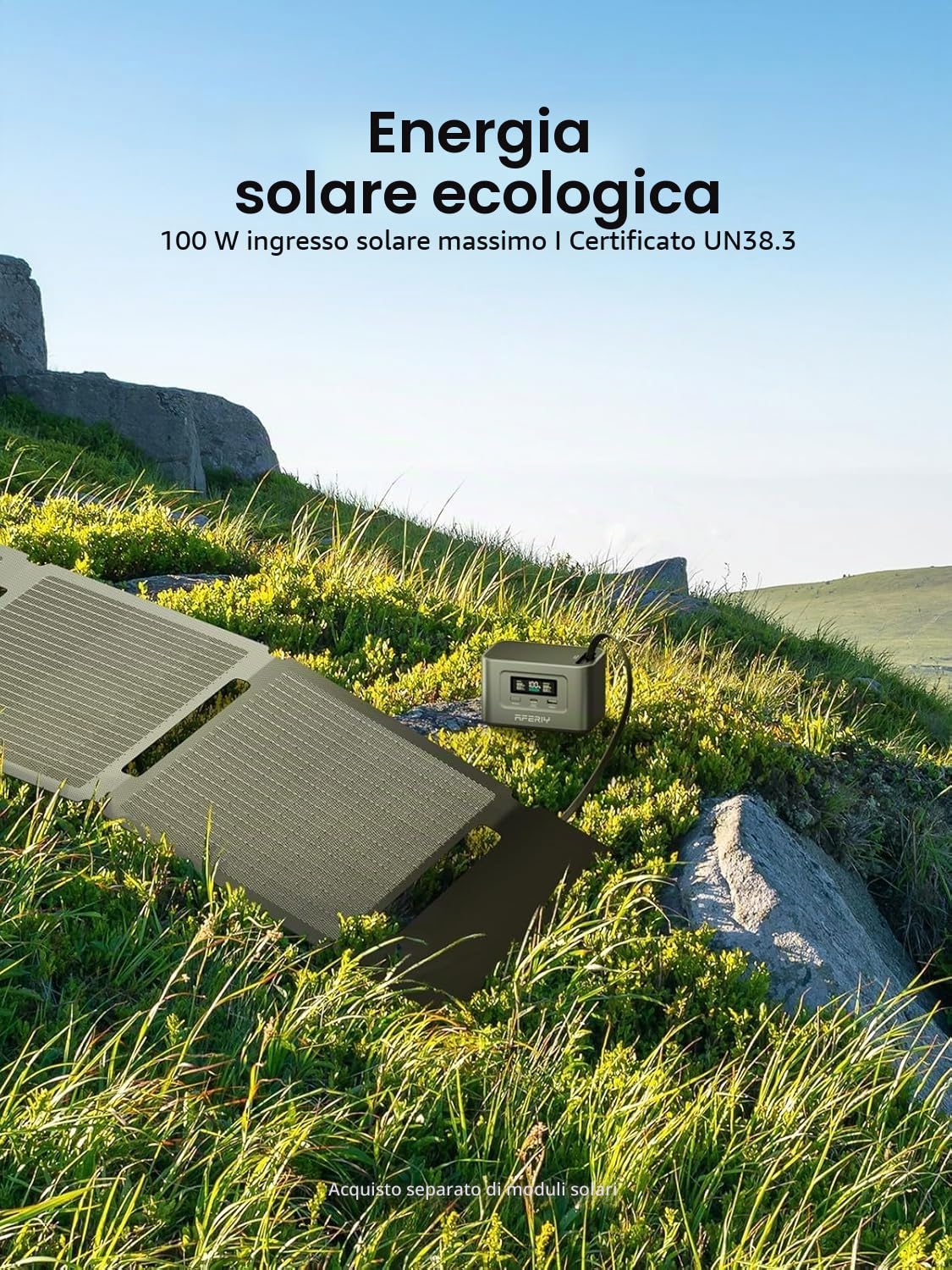 AFERIY Stazione Energetica Portatile Da 145 W, Batteria LiFePO4 Da 99,2 Wh 31000 mAh, 3 Porte, Protezione Di Sicurezza 6 In 1, Generatore Solare Da 100 W Per Viaggi, Campeggio Ed Emergenze