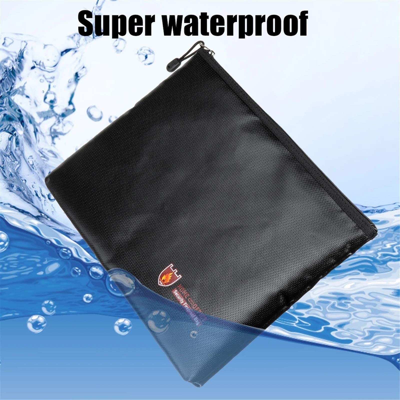 Caja de Documentos Ignífuga Carpeta de archivos sobre Cash Pouch Bag Lipo Safe Fireproof Documento impermeable(29x20cm)