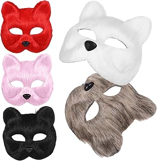 NOLITOY 5 Pçs Máscara De Therian Máscara De Raposa Decorativa Máscara De Raposa De Pelúcia Therian Gear Decoração De Halloween Máscara De Cosplay Máscara De Raposa Decoração Disfarce