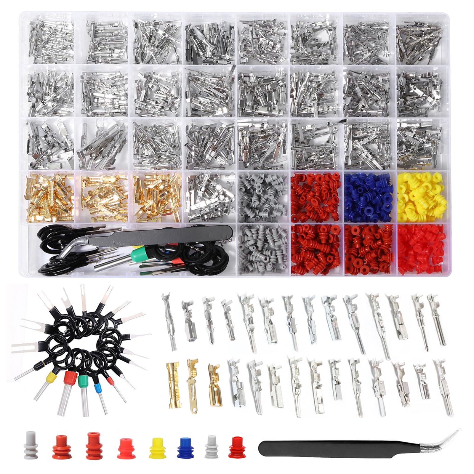 Connettore Elettrico Automobile Kit 950 Pz Pin Connettore 1/1,5/1,8/2,2/2,3/2,5/2,8/3,5 mm Maschio e Femmina Per Auto Moto e Barche