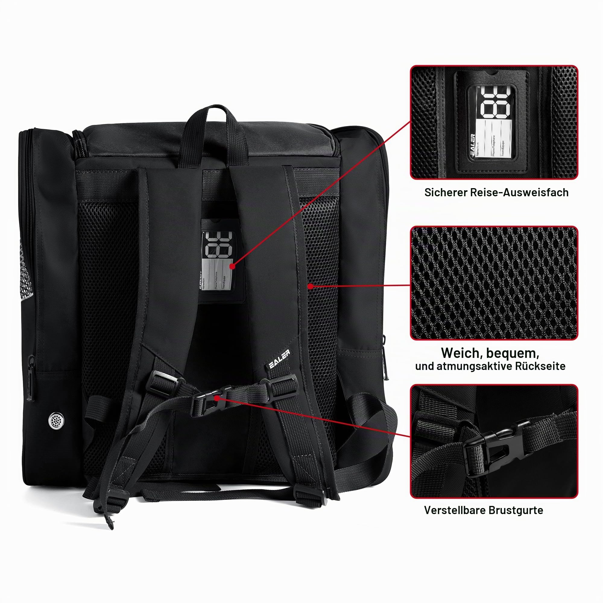 EALER SBH202 Schlittschuhtasche Schlittschuh-Rucksack