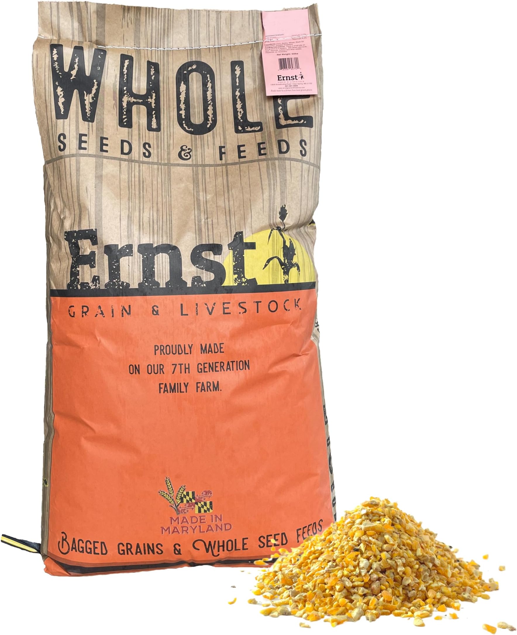 Cracked Corn, Non-GMO – Perfect Feed for Ducks, Squirrels, Chickens, Ducks, Deer, Rabbits, Geese, and More! (46 lb)