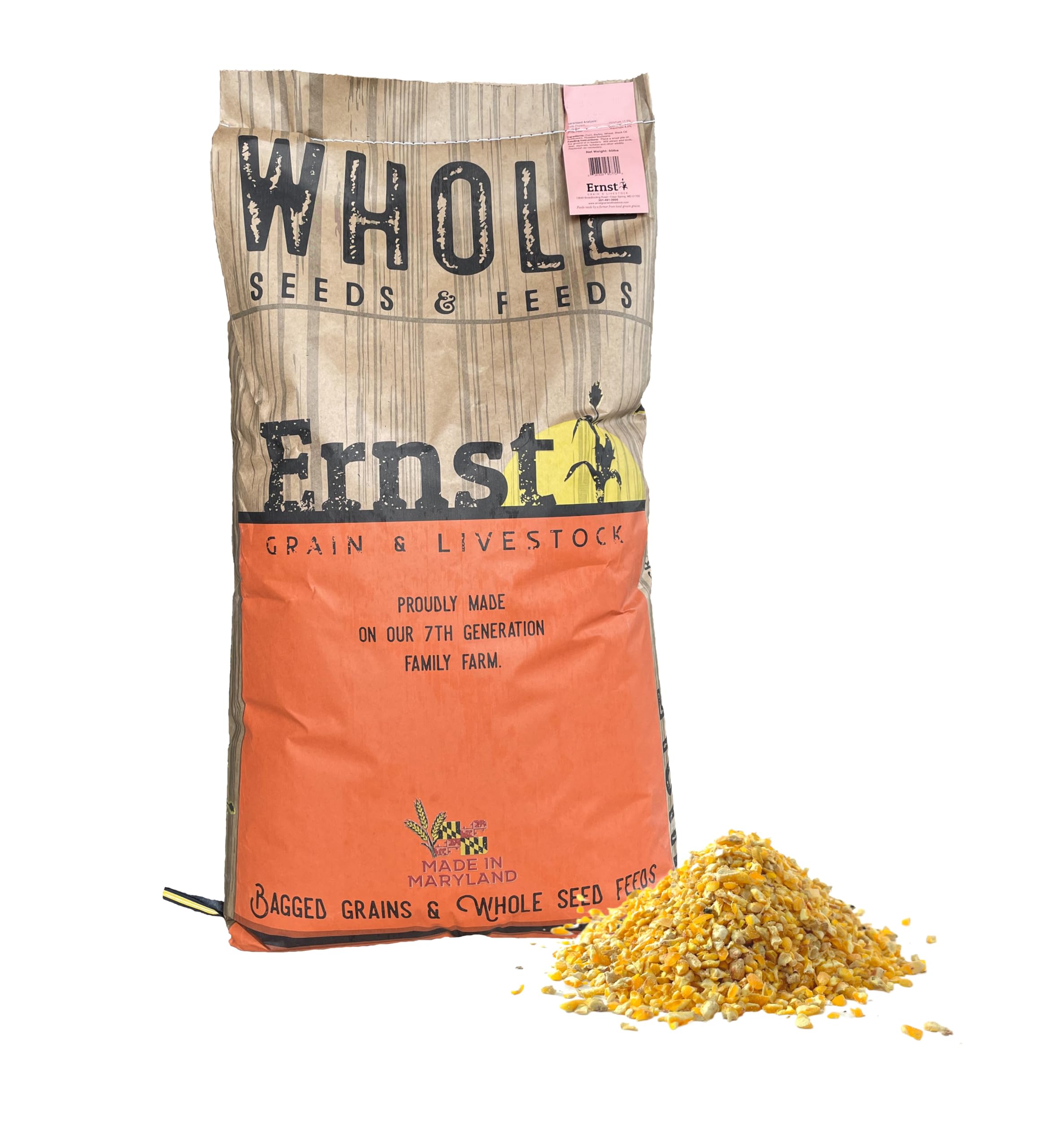 Ernst Grain & Livestock Cracked Corn, Non-GMO – Perfect Feed for Ducks, Squirrels, Chickens, Ducks, Deer, Rabbits, Geese, and More! (46 lb)