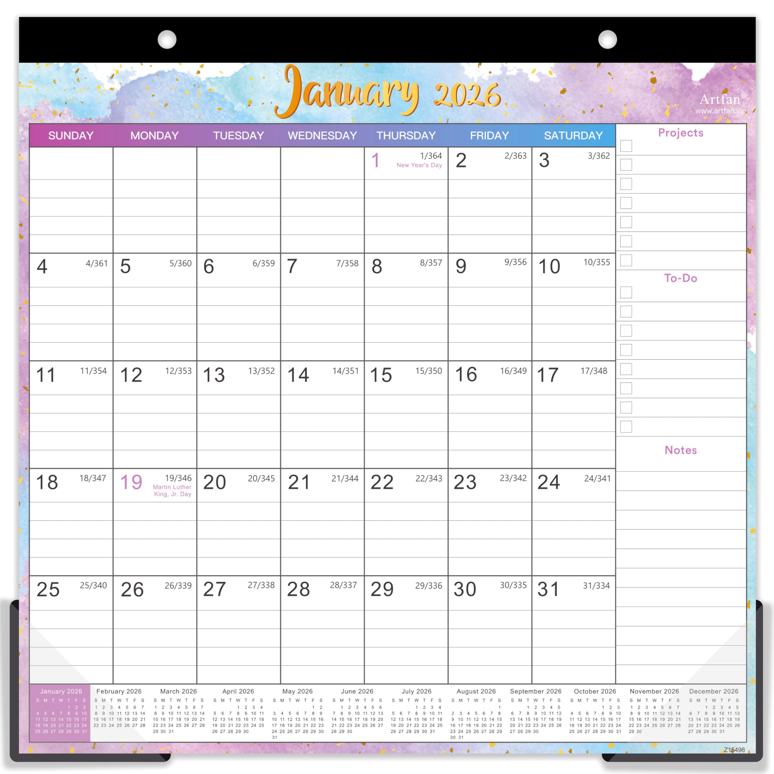 Magnetic Calendar for Refrigerator - 2026 Magnetic Calendar, Jan.2026 - Dec.2026, 10'' x 10'', 2026 Calendar with 6 Topic Design, Sturdy Magnet Stripe, Hanging Holes & Corner Protector