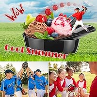 Vista 5 de Irenare Juego de 50 mini cuencos de helado con casco de béisbol de 8 onzas con cucharas desechables para helado, tazas pequeñas de plástico