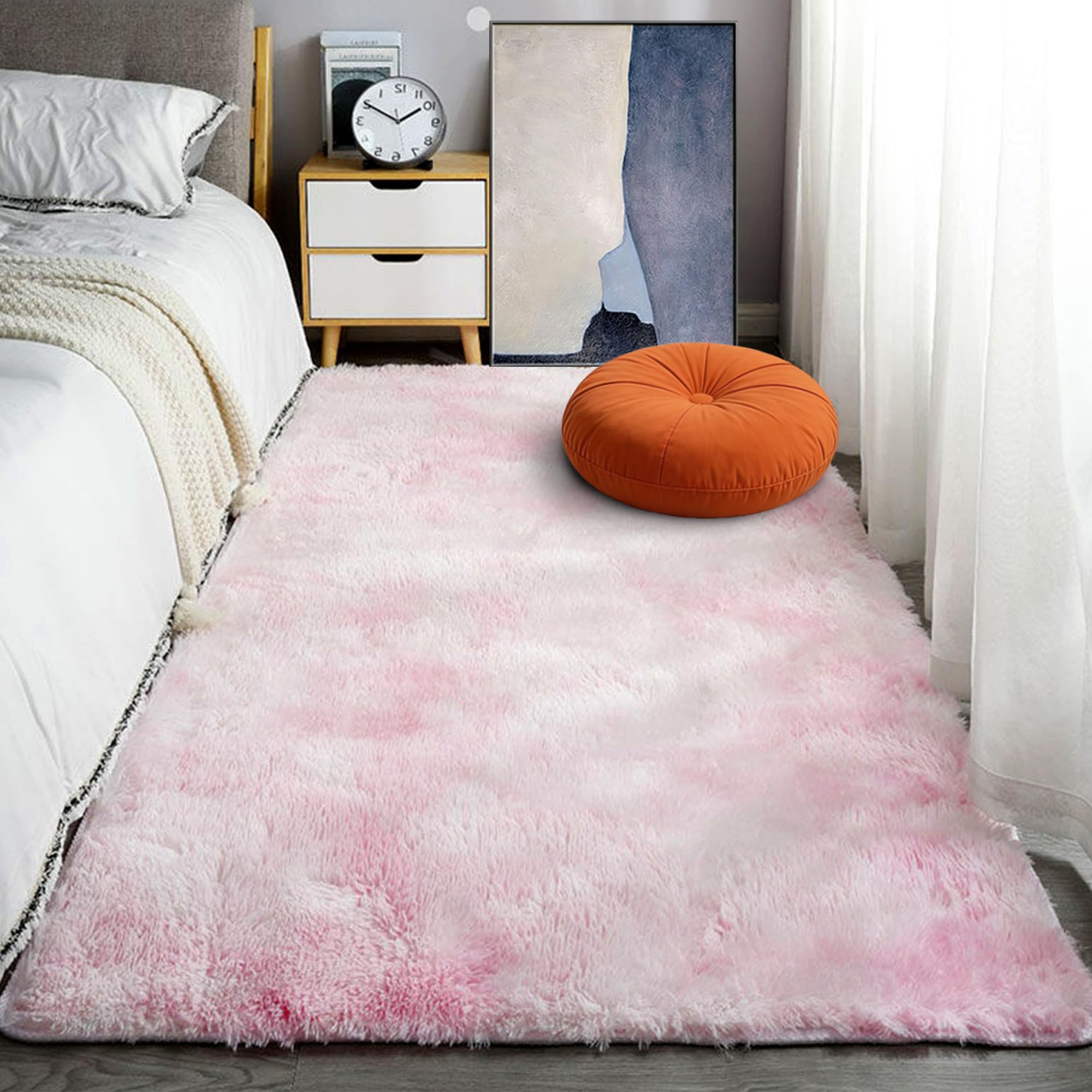 Tapis chambre douillet rose clair pour créer un coin crèche cocooning