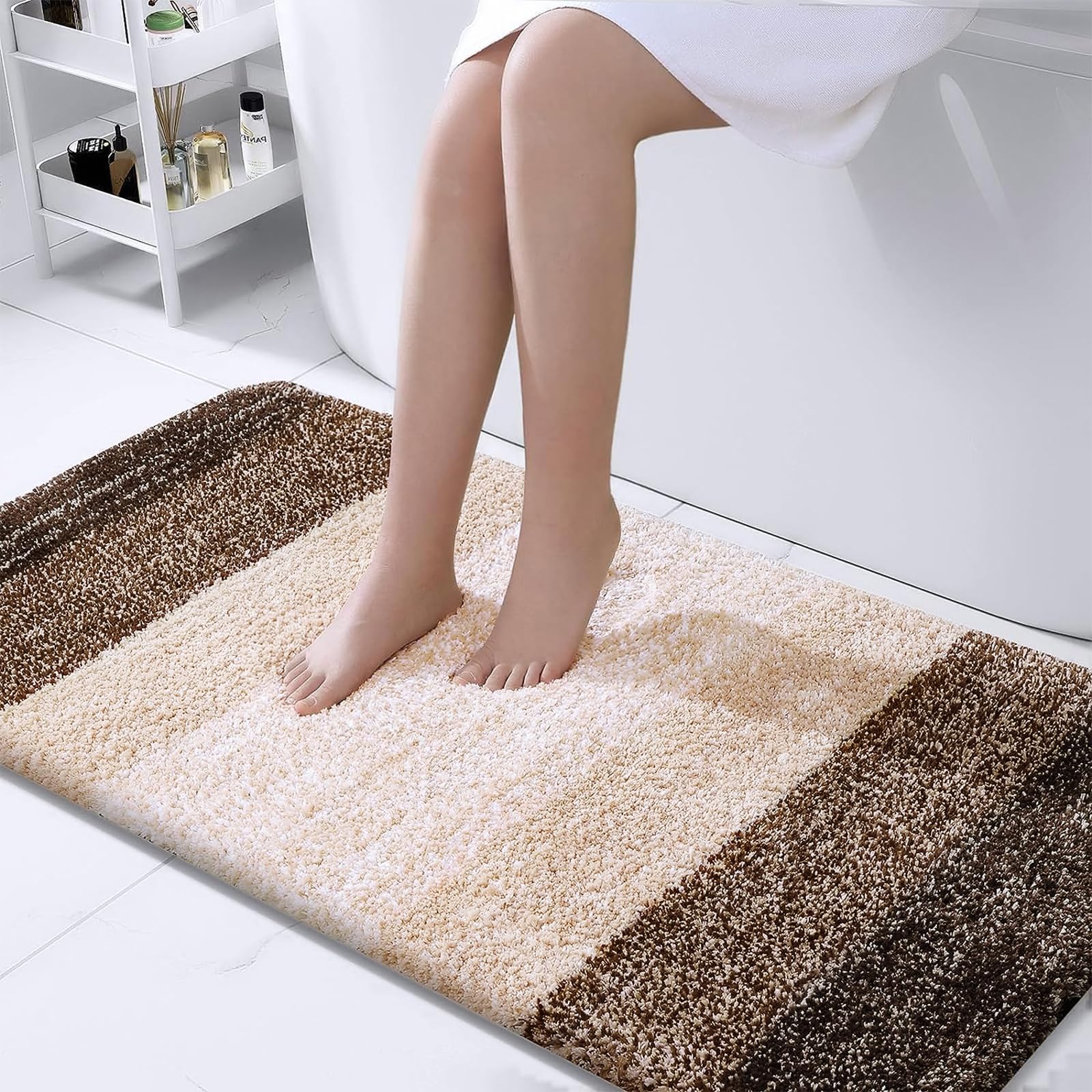 OLANLY Bathroom Runner Rug 40x24, Extra Soft Absorbent Microfiber Bath Rugs
