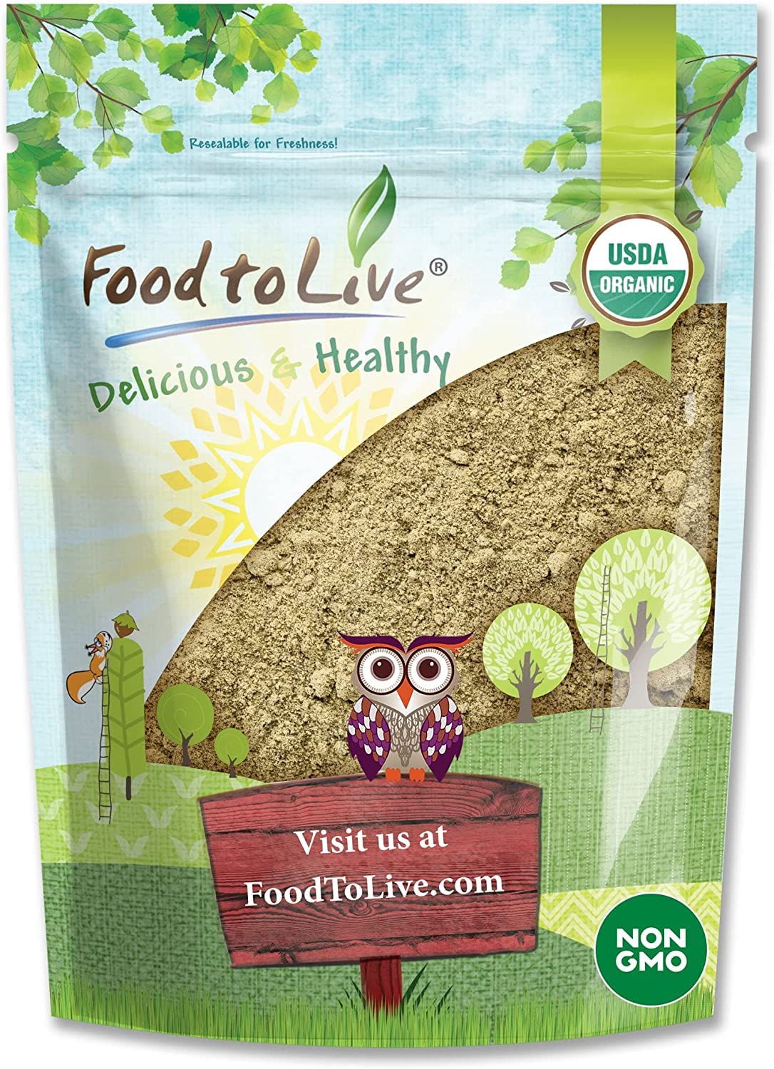 Food to Live Proteína vegetal em pó de cânhamo orgânico, 224 g