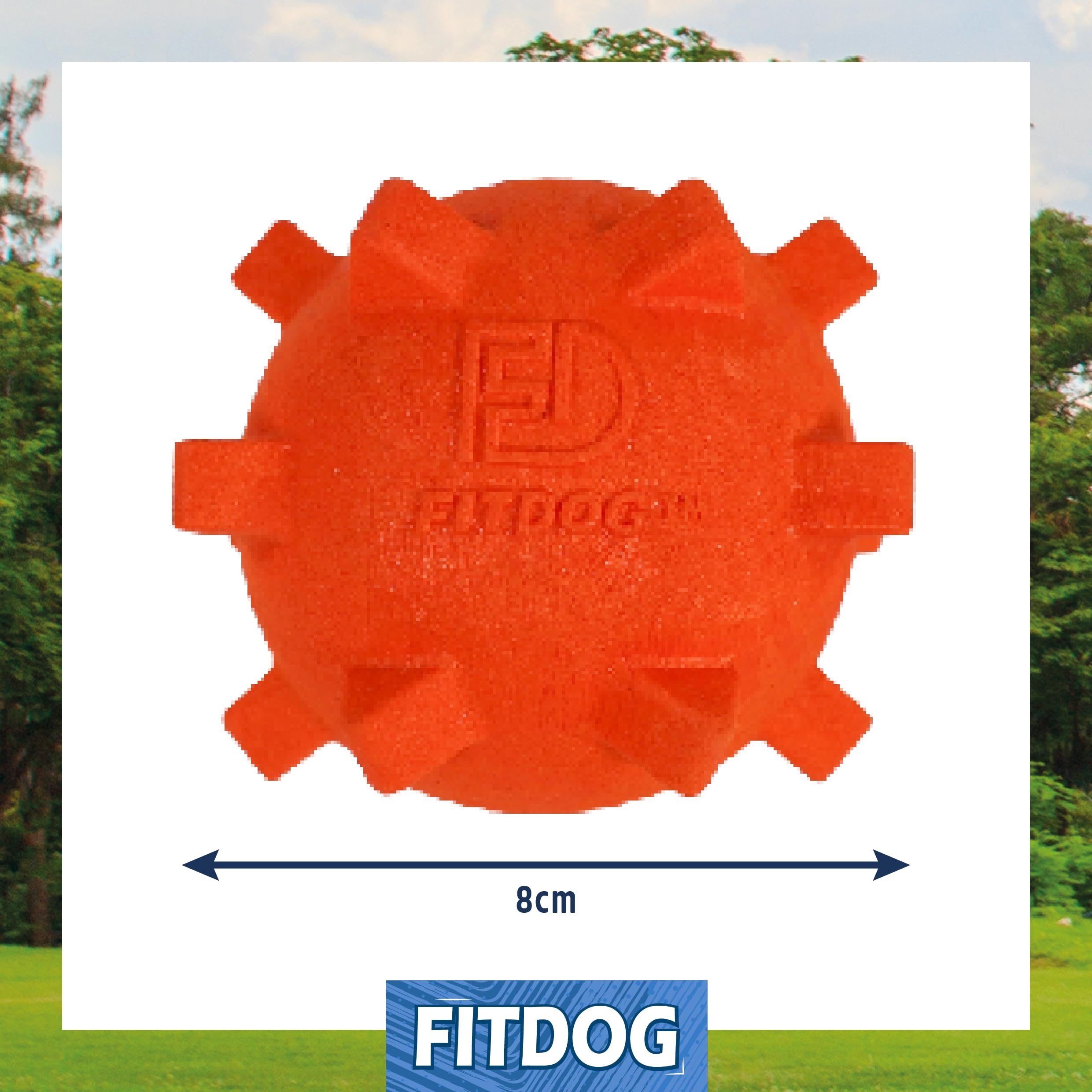 Rosewood Fit Dog Rubber Spikey Ball Throw Toy with Foldable Launcher, Durable Outdoor Dog Fetch Toy & Flinger - Image 4