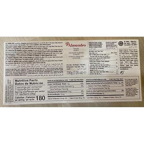 Miniatura 2 de El Almendro Crujiente Turrón de Almendro (Turron Duro) 7.05 Oz (Paquete de 4)