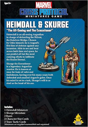 Miniatura 2 de Marvel Crisis Protocol Heimdall & Skurge - Paquete de personajes de Guardians of Asgard Unite! Juego de superhéroes de mesa, a partir de 14 años, 2