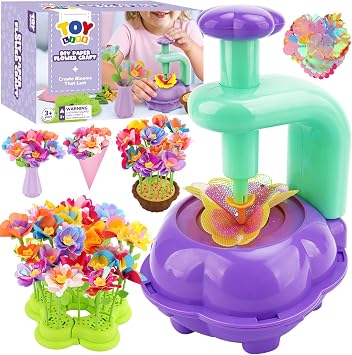 TOY Life DIY Flower Bouquet Kit for Girls, Fabric Flower Arts & Crafts | Fabric flower DIY craft for kids ages 4-8, creative bouquet kit, educational birthday gift and Easter basket stuffer