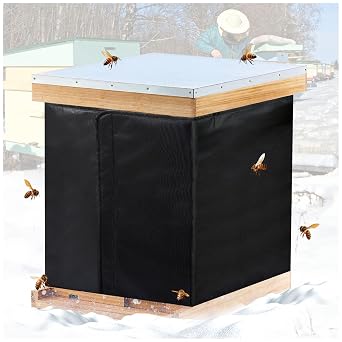 Bee Hive Wrap, 8 or 10 Frame Winter Hives Beekeeping Supplies, Winter Protection Cover 600D Oxford Insulated Cover, Waterproof, Windproof, Lightweight, Reusable 75" x 23.5"