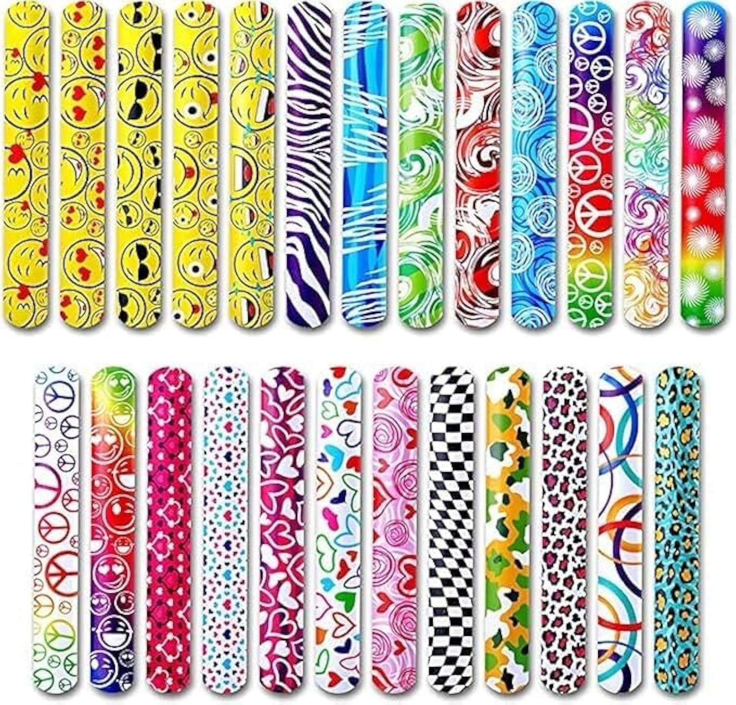 SNAPTRON Slap Bracelets Party Favors For Kids 4-8 8-12 - 12 Pcs Return Gifts For Birthday Party Kids Party,Birthday Gifts, Toys for Classroom, Pinata Goodie Bags Stuffers, Giveaways Gift Bulk
