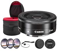 Canon EF-M 22mm f/2 STM Lens (5985B002) Bundle