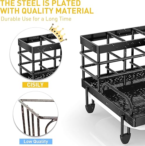 Miniatura 7 de Cisily Organizador dorado para fregadero de cocina, soporte de esponja para fregadero de cocina, acero inoxidable 304, dispensador de jabonera