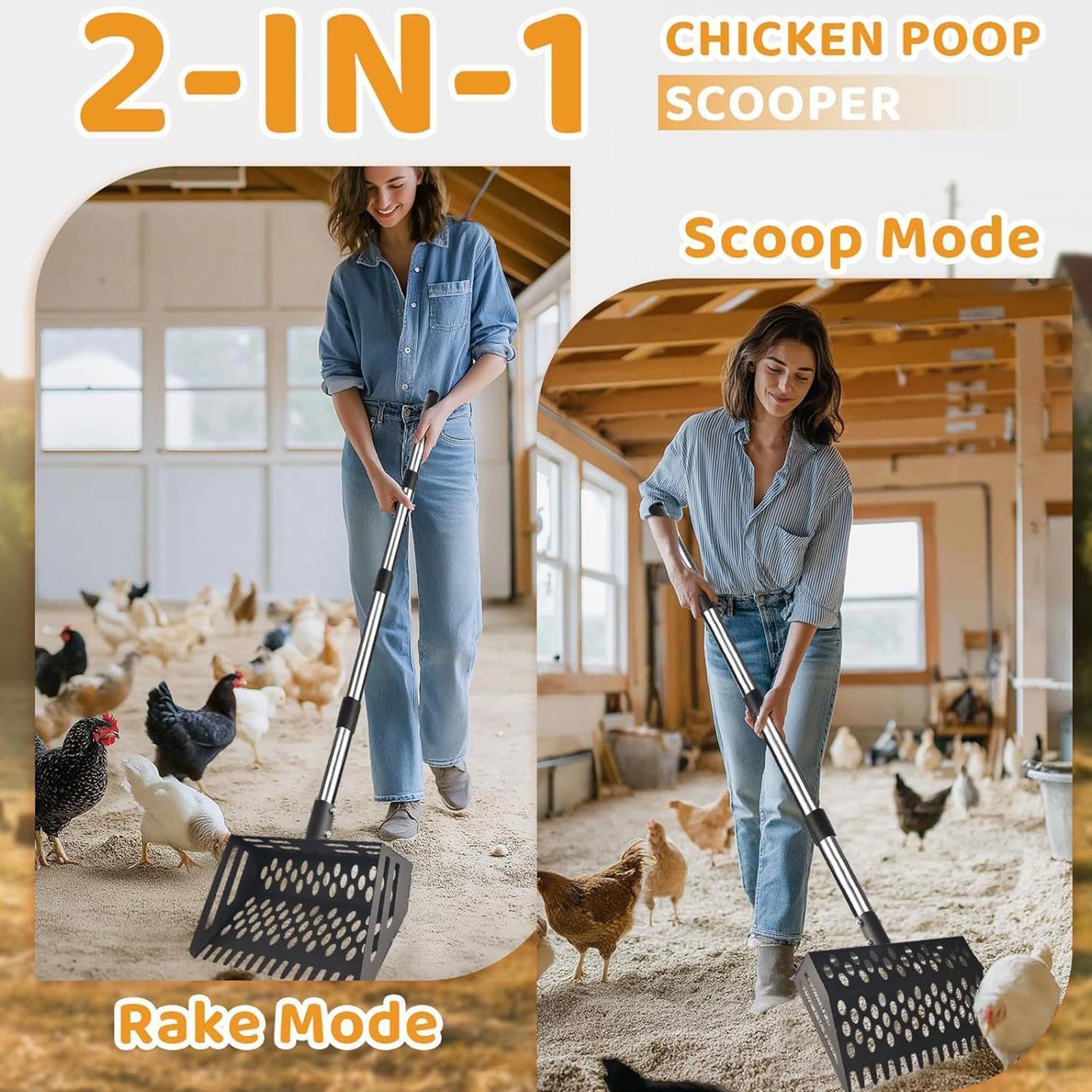 Generisch Extractor de excrementos de gallinero – Pala de metal y arena – colador de arena para ponis hámsters cabras conejos perros gatos patos patio trasero granjas granjas granjas