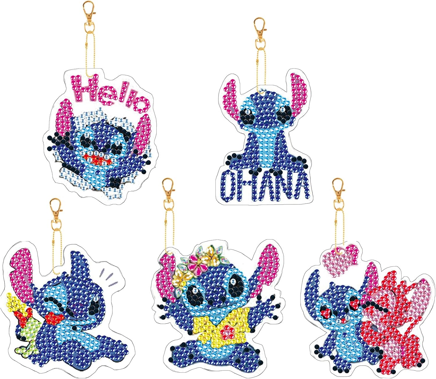 5 Diamond Painting Keychains Diamond Art Keychains Animal Double Sided