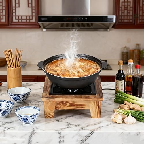 Miniatura 6 de Jerliflyer Estufa de leña con alcohol, estufa portátil japonesa para picnic al aire libre para sopa, asar, hervidor de agua