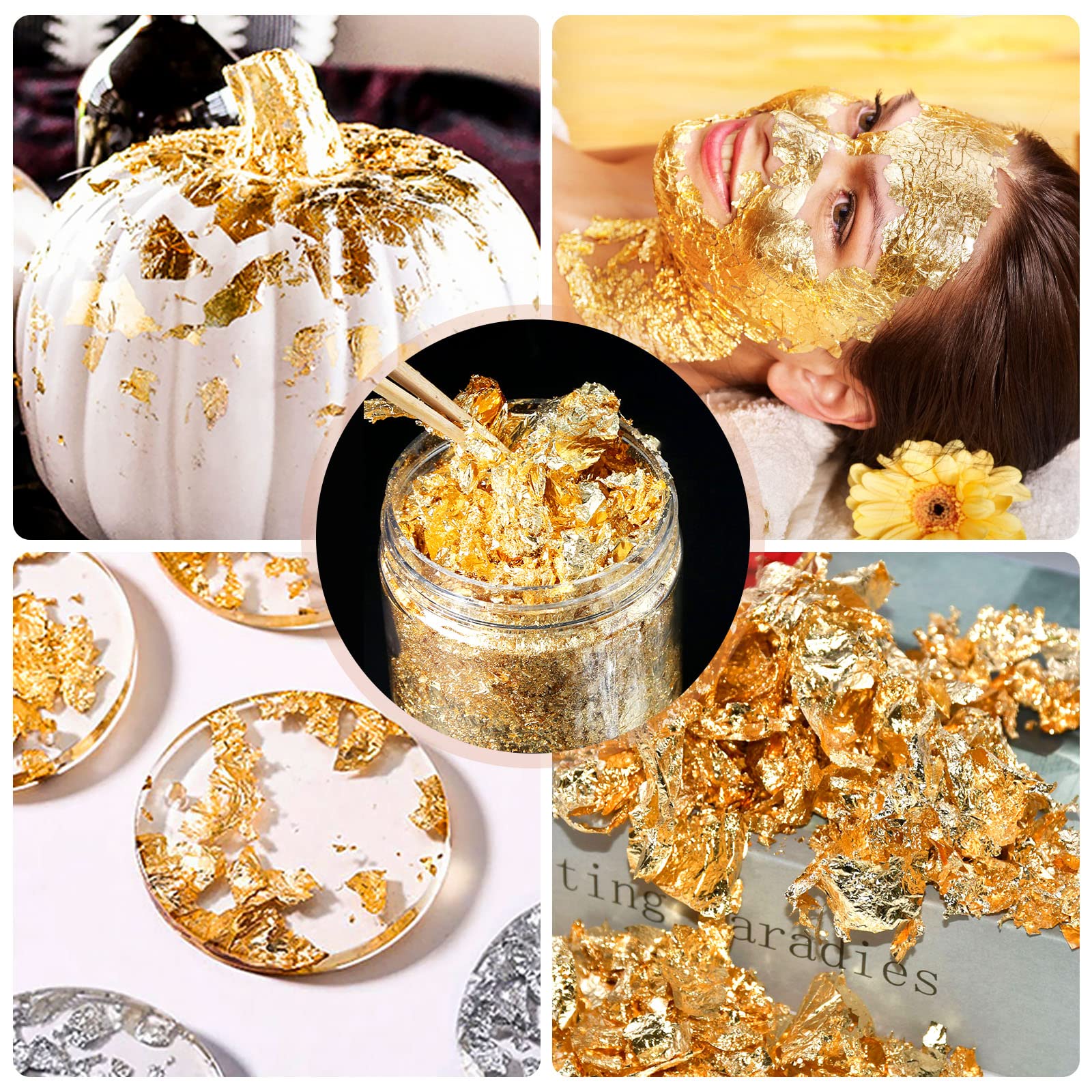 Feuille D'or Alimentaire, Flocons De Feuille D'or Beaux Et élégants Avec Des Matériaux De Haute