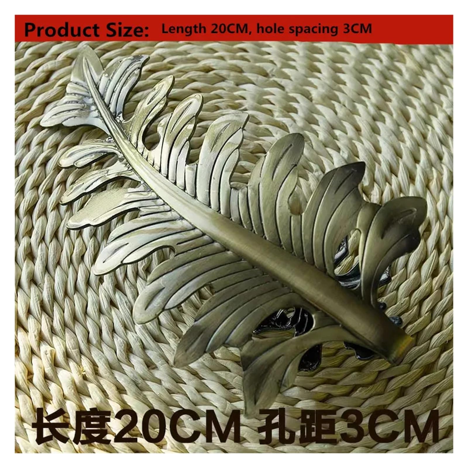 Crochet de Rideau en Laiton 2 pièces/Ensemble Feuille Rideau Embrasse Support Embrasses Chambre Salon Décoration Accessoires Retenue Crochet en Métal(Gold)