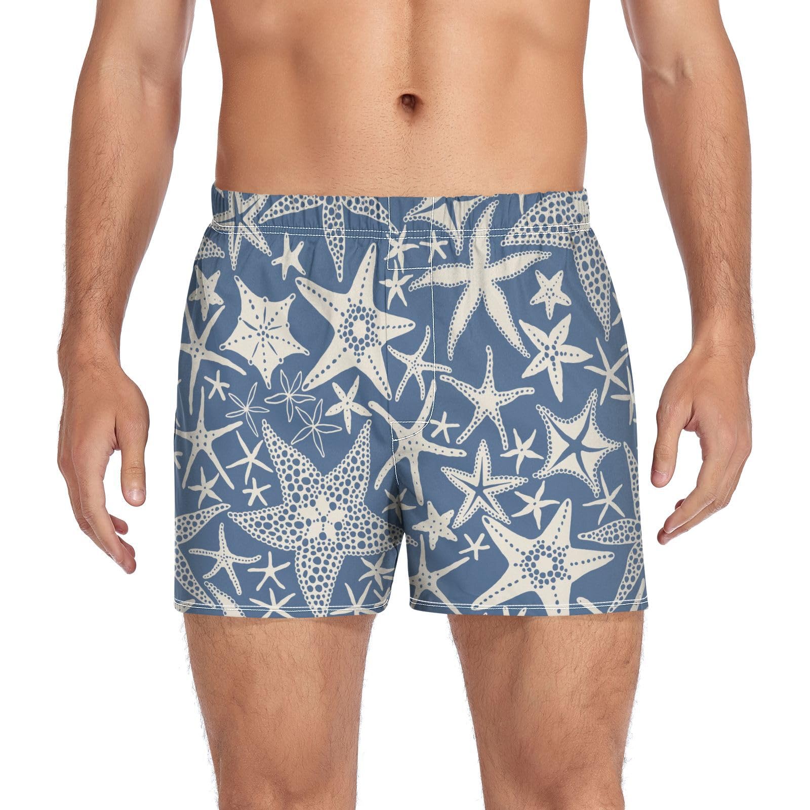 Men's Boxer Shorts Cotton Loose Underwear with Button Fly