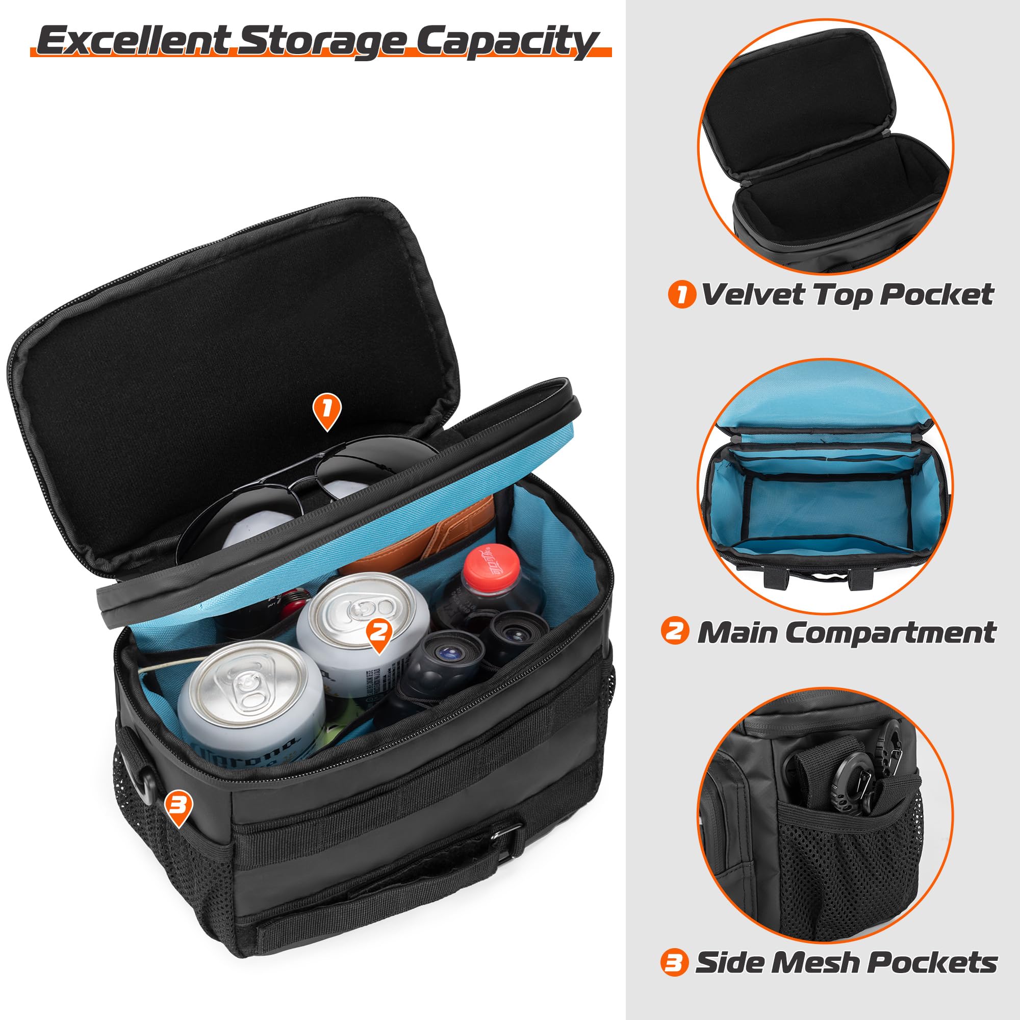 HODRANT Bolsa impermeable para manillar de moto, bolsa para manillar de bicicleta con ventana de PVC transparente, bolsa de herramientas para motocicletas (Cruiser, Softail, Dyna, Sportster, Dirt Bike