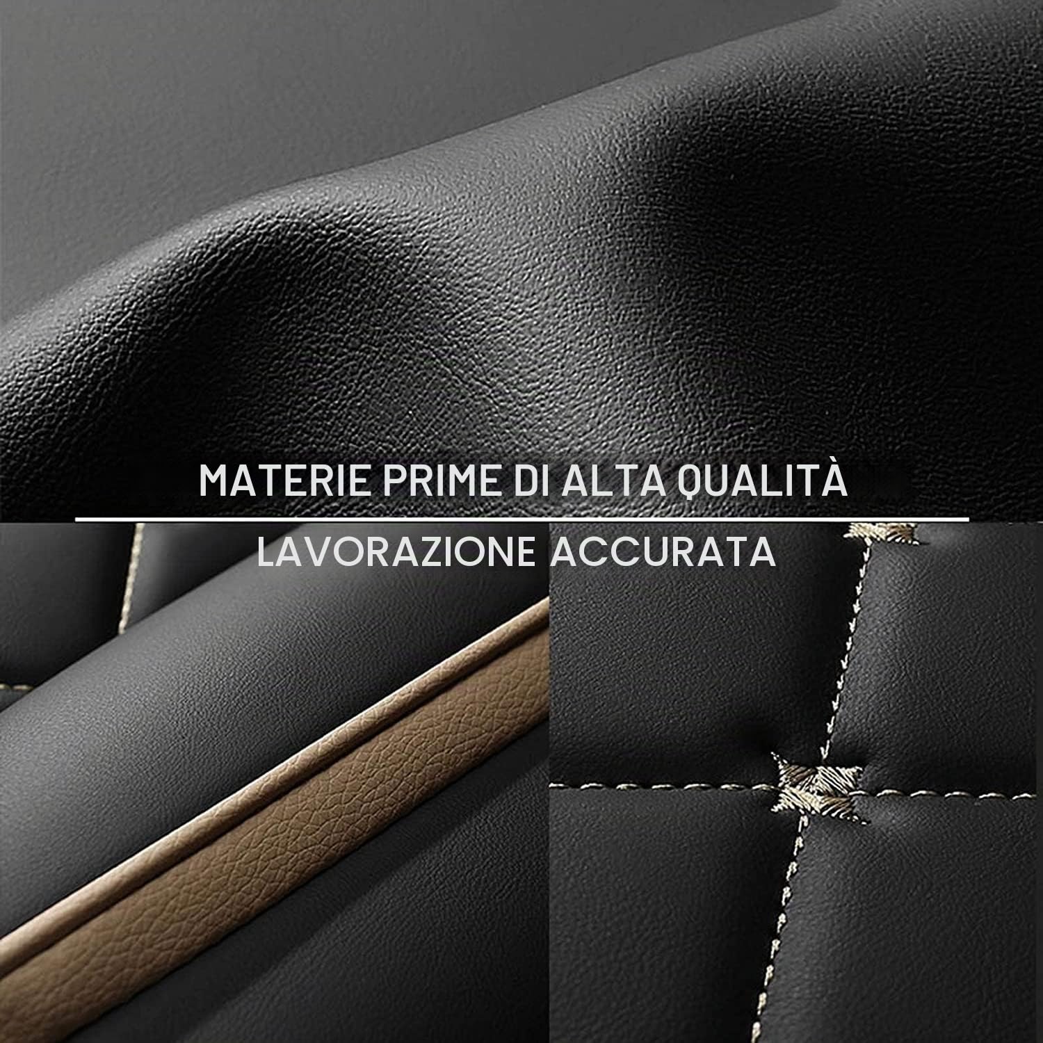 Copri Sedili Auto per Nissan Micra K14 2017-2022, Coprisedili Auto Universali, Pelle Set Completo Impermeabile Auto Accessori Interno, Set Copri-Sedile Anteriori Posteriori Standard 5 (Color : D(Whit