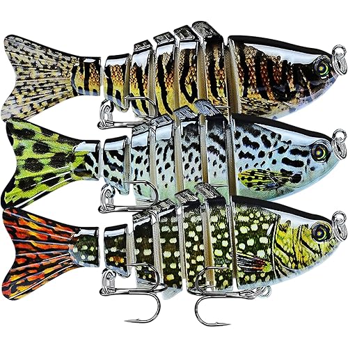 Fishing Lures Multi Jointed Fish Fishing Kits Slow Sinking Lifelike Swimbait Freshwater and Saltwater Crankbaits for Bass Trout Bass Lures