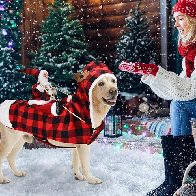 Disfraz de Santa Claus Navideño para Perro Talla XXL miniatura 2