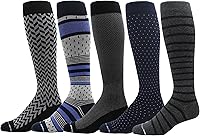 Vista 33 de Dr. Motion Calcetines de compresión para hombres y mujeres, el mejor ajuste atlético graduado para caminar, senderismo, correr, enfermeras, 5 pares