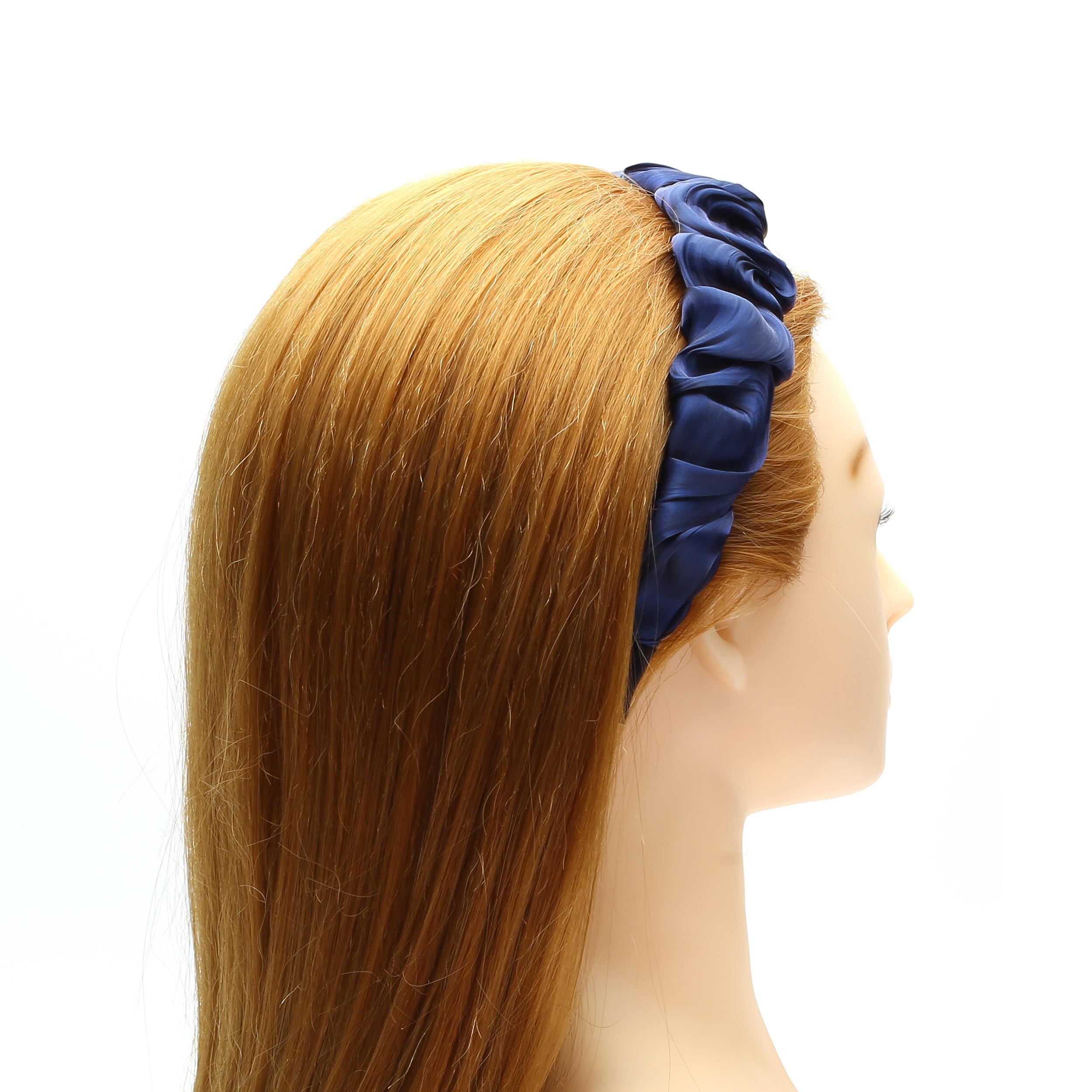 Cerchietto Per Capelli In Raso QinGoo - Fascia Elegante Blu Con Decorazione - Foto 3