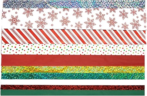 Papel de seda navideño (holograma, impreso y sólido) 100 hojas