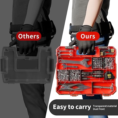 Miniatura 7 de Bandeja organizadora de caja de herramientas de doble cara, organizador de caja de herramientas, organizador de almacenamiento de tornillos,