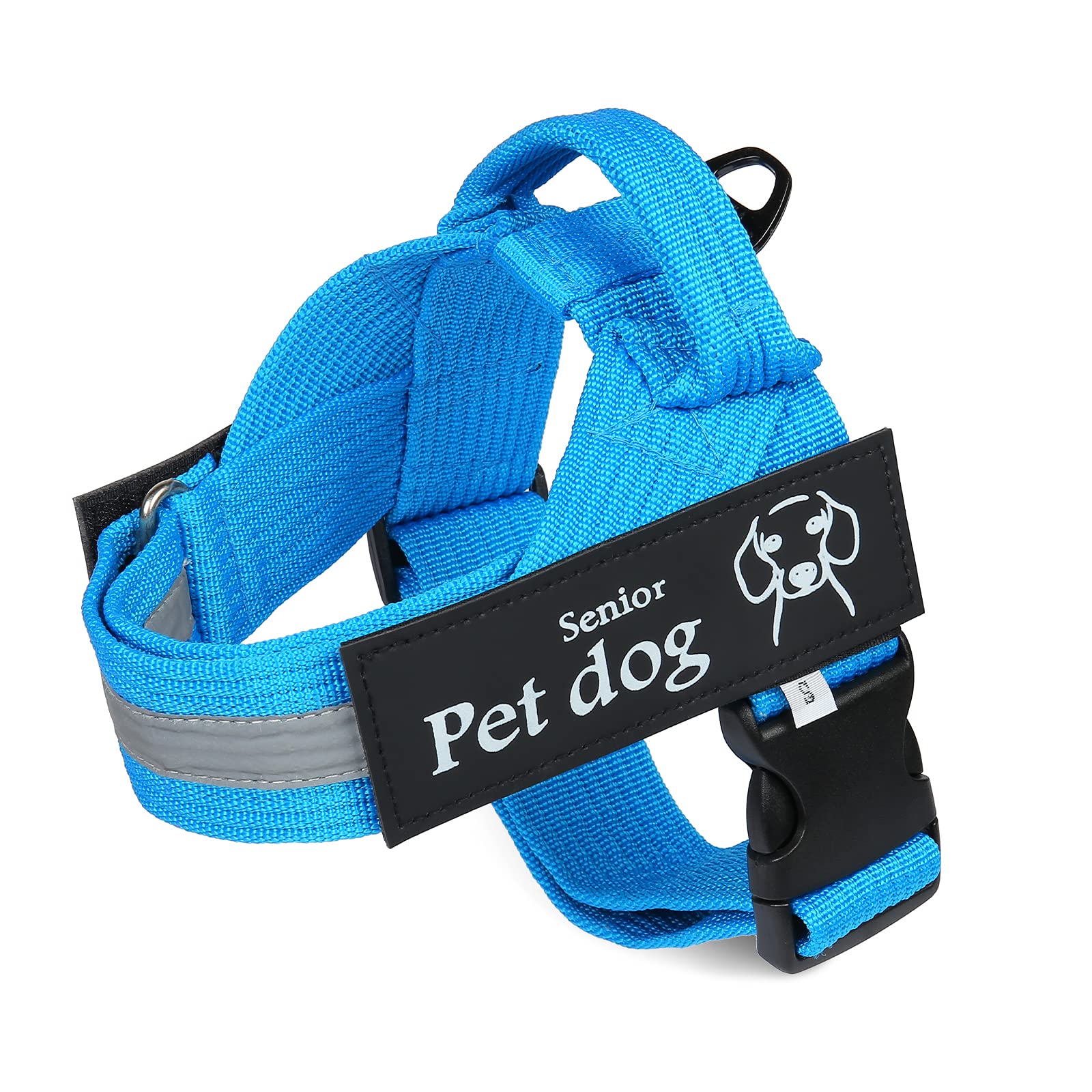 Albertband Arnés para Perros Personalizado, Chaleco Reflectante sin Tirones para Perros, Arnés Ajustable Transpirable para Mascotas con Asa para Perros Medianos Grandes (XL-Azul)