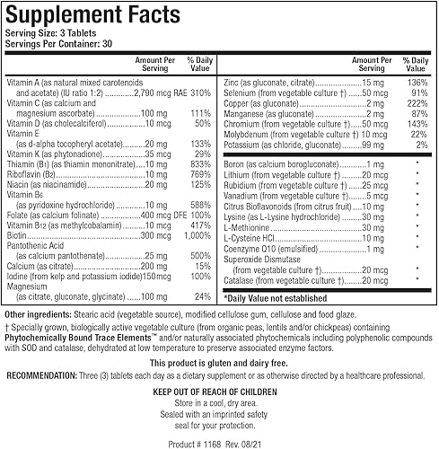 Miniatura 3 de Biotics Research Bio Multi Plus Multivitamínico sin hierro, minerales quelados, sin hierro, vitaminas solubles en grasa emulsionada, altos