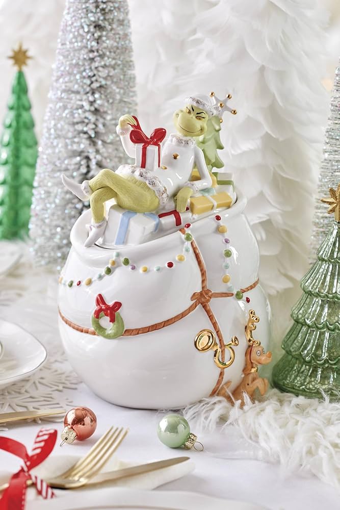 Amazon.co.jp: Lenox Grinchie Gifts クッキージャー 5.07