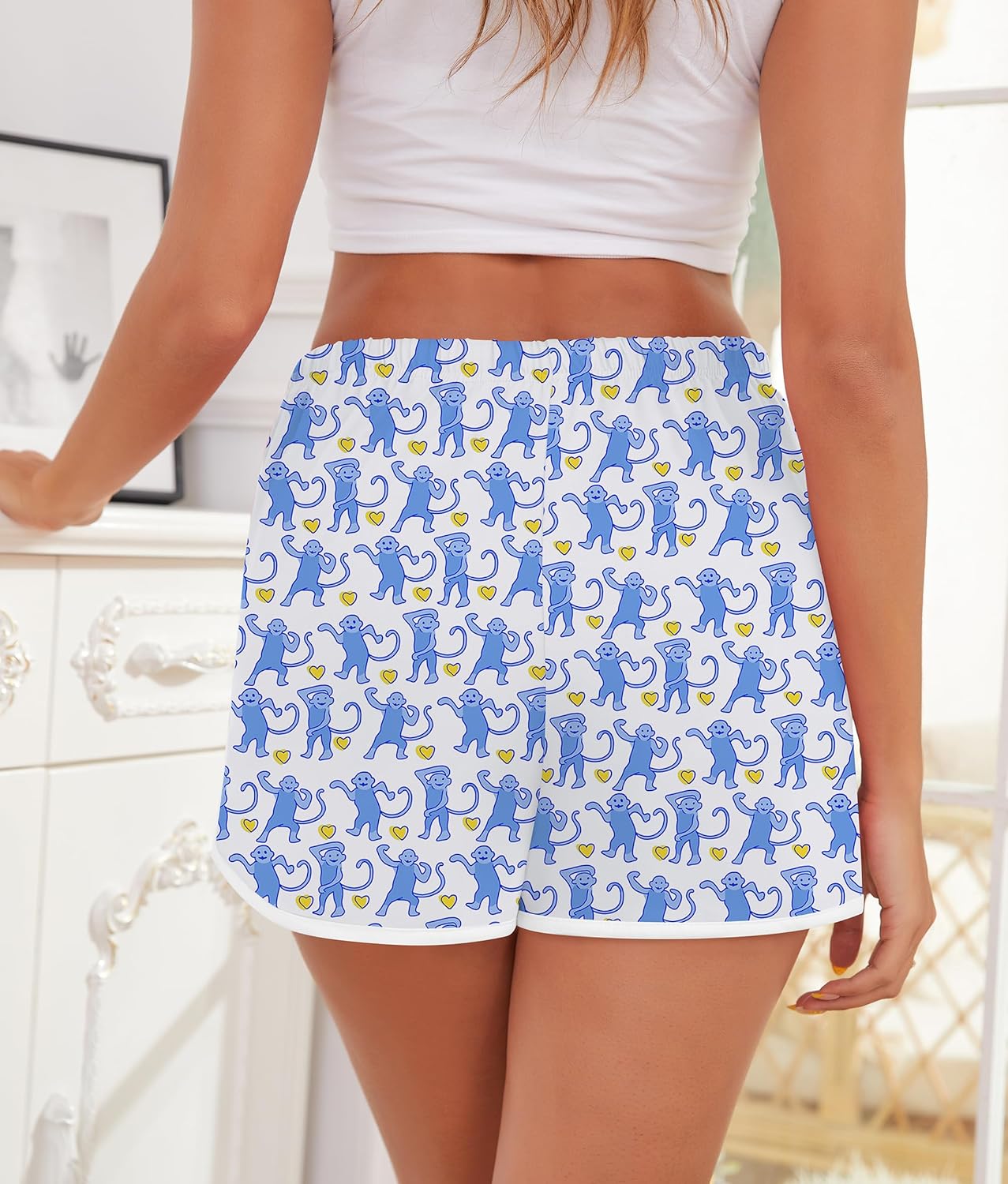 SWOMOG Womens Pajama Shorts Elastic Waist Sleep Shorts Women Comfy Lounge Pants Soft Pj Shorts with Pockets S-XXL - Image 6