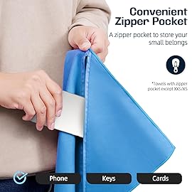 BAGAIL Camping Towel with EVA Case, Compact & Ultra Soft Microfiber Travel Towel - Super Absorbent & Lightweight Quick Dry Towels for Sports, Beach, Gym, Backpacking, Hiking and Yoga - Blue, XS