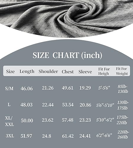 Miniatura 3 de Bata de baño tipo kimono ligera hasta la rodilla para hombre, bata de ducha para spa