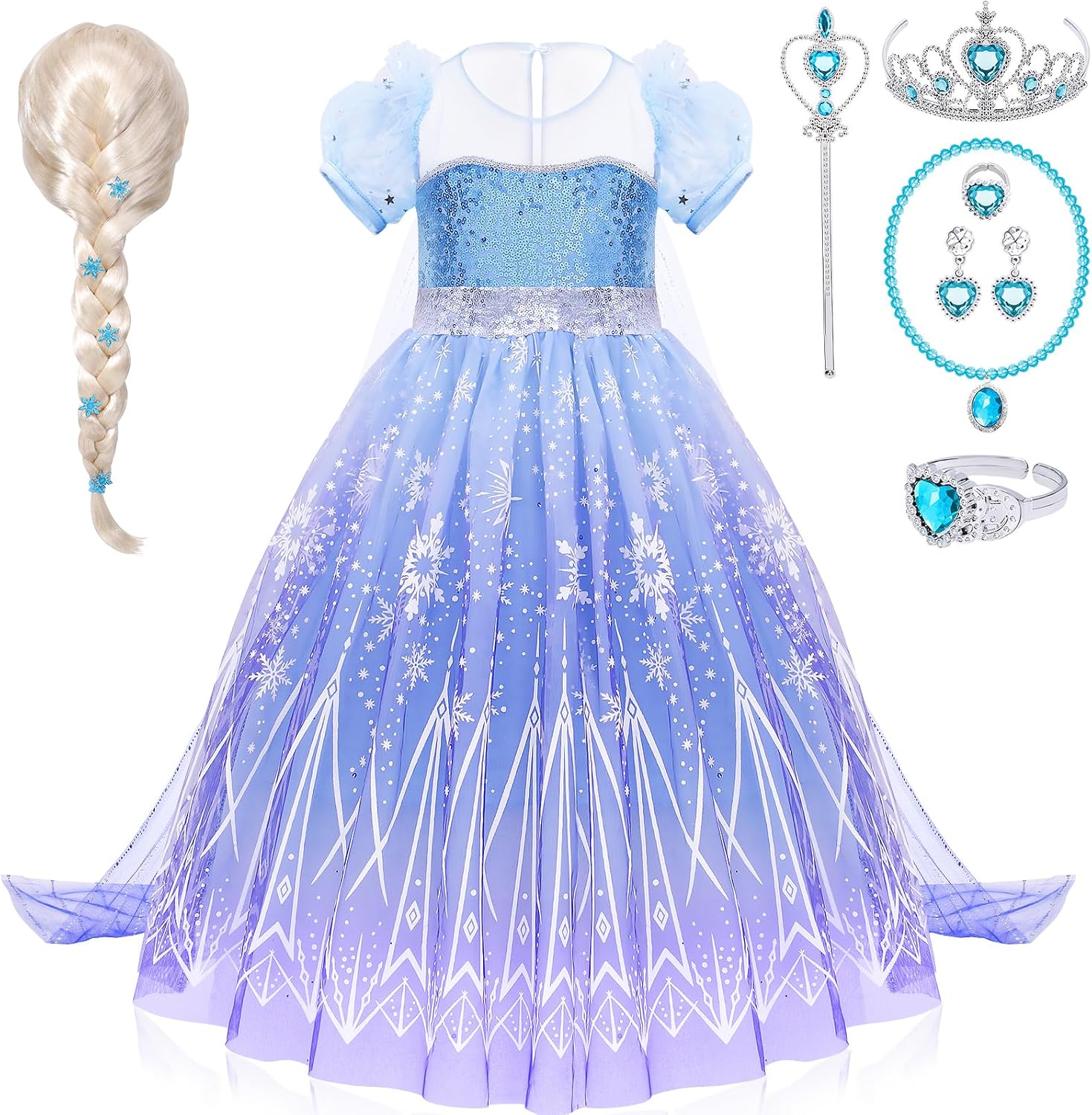 Latocos Princess Dress Costume for Girls Kids Toddlers Princess Dress Up Cloths for Little Girls Halloween Birthday Gifts