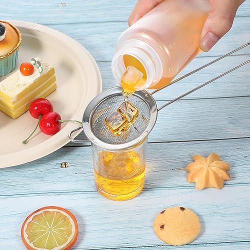 Miniatura 6 de 4 coladores de malla fina de acero inoxidable, pequeños coladores y tamices de metal con asas, 4 tamaños, colador de cocina versátil para remojar