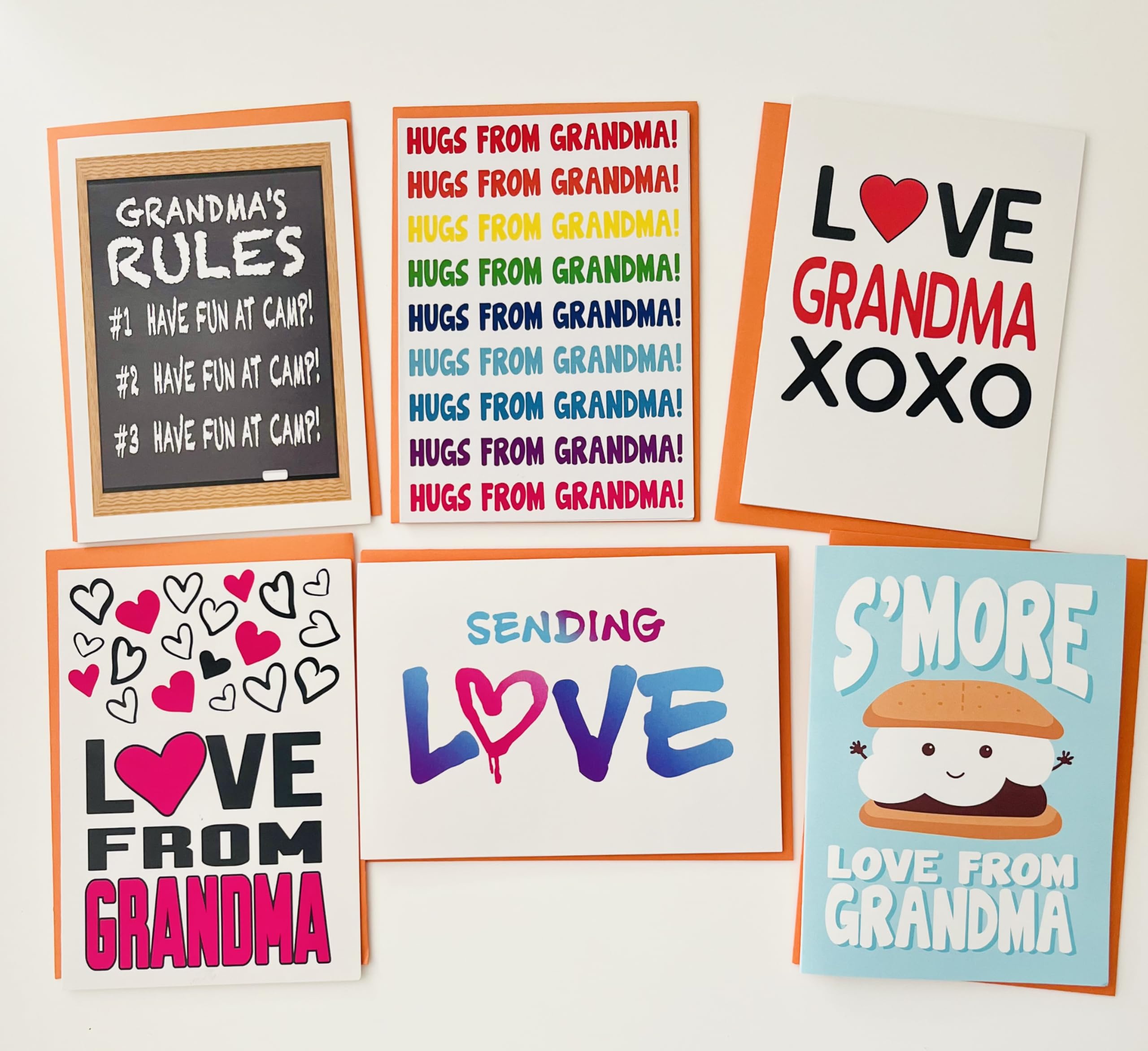 Sunny Marshmallow GRANDMA PACK-CAMP GREETING CARDS SET OF 6