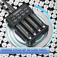 POWEROWL AA Újratölthető Elemek 8db - 2800 mAh Nagy Kapacitású Ni-MH Akkumulátor 1200 Töltési Ciklussal Távirányítókhoz, Játékokhoz, Lámpákh 5